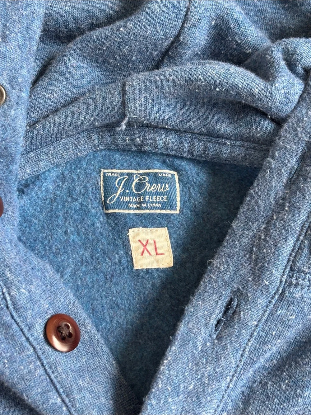 J Crew Men’s XL Blue Hooded Sweatshirt